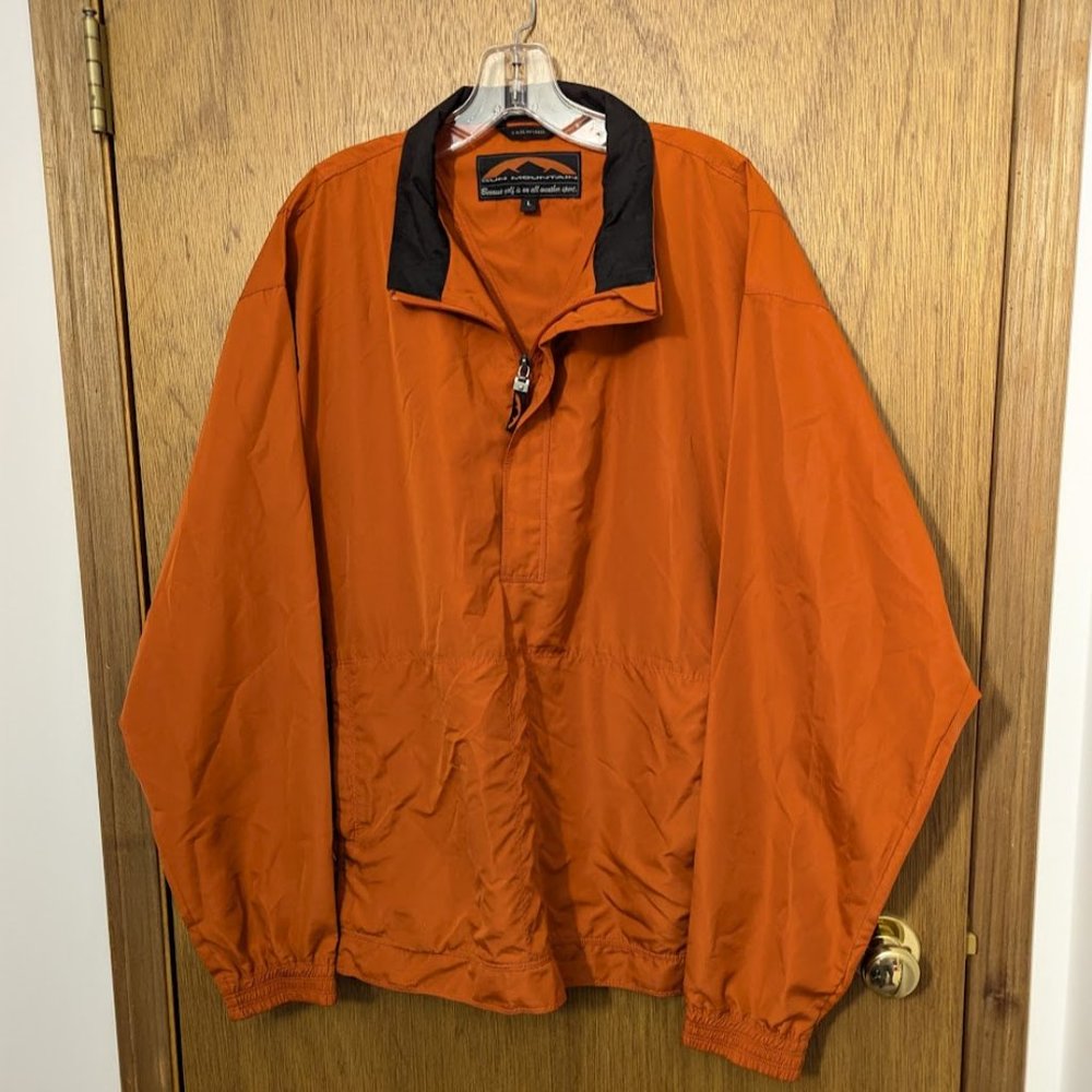 Sun Mountain Tailwind Golf Windshirt Mens Large Half-Zip Pullover Rust colour
